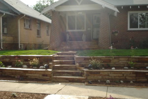 Flagstone wall and steps
